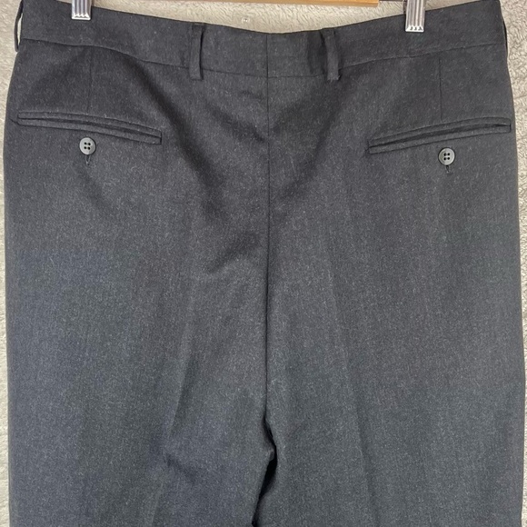 VITO RUFOLO Italian Wool Charcoal Dress Psnts Size 36 Cuffed Hem - Picture 13 of 15